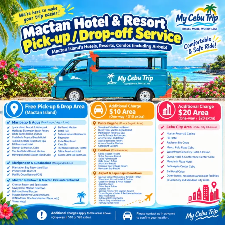 Cebu Mactan hotel pickup and drop-off service