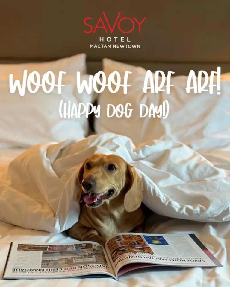 Savoy Hotel Mactan pet-friendly hotel with a dog